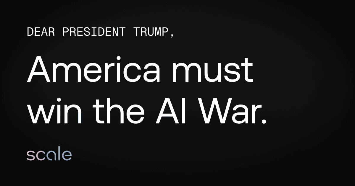 Letter from Alexandr Wang to President Trump on Winning the AI War
